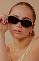 INDY Sunglasses SoHo Black Oval Sunglasses