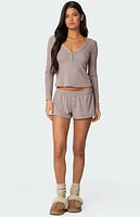 Edikted Keely Pointelle Henley Top