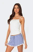 Edikted Gretchen Lace Trim Tank Top