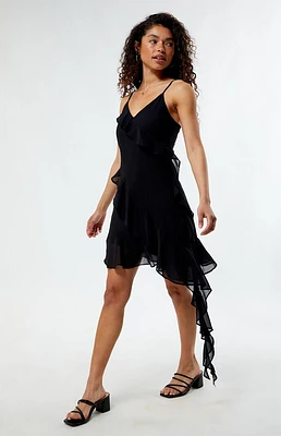 Black Ruffle Mini Dress