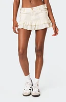 Dev Ruffle Linen Mini Skirt
