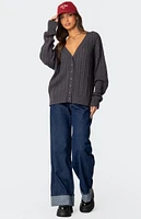 Edikted Francine Oversized V Neck Cardigan