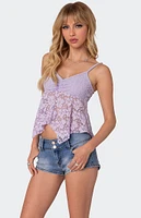 Edikted Orchid Sheer Lace Top