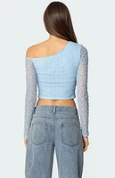Edikted Fabia Asymmetric Textured Lace Top