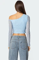 Edikted Fabia Asymmetric Textured Lace Top