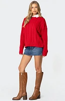 Edikted Acacia Oversized Cable Knit Sweater