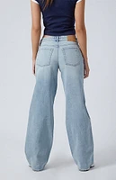 PacSun Casey Ripped Low Rise Baggy Light Indigo