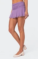 Edikted Rebecca Ruched Mesh Mini Skirt