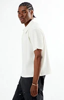 Pacsun Cream Ribbed Polo Shirt