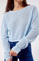 LA Hearts Sea Breeze Cropped Sweater