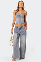 Edikted Myla Washed Denim Corset