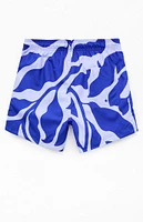 PacSun Blue Vines AOP 4.5'' Swim Trunks