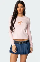 Edikted Bambi Bow Long Sleeve Top