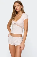 Edikted Arcadia Lacey V Neck Top