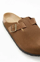 Birkenstock Boston Corduroy Clogs Dark Tea