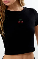 PS / LA Cherry Rhinestone Baby T-Shirt