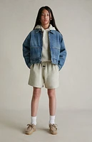 Fear of God Essentials Kids Classic Blue Denim Trucker Jacket