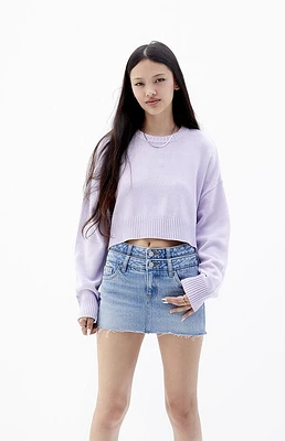 Pacsun Medium Indigo Low Rise Double Waistband Denim Mini Skirt