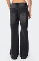 Edikted Grommet Low Rise Baggy Jeans