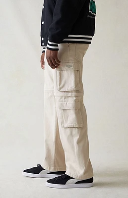 PacSun Cream Baggy Zip Off Cargo Jeans