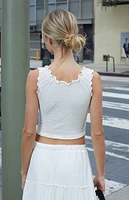 John Galt White Malena Lace Top