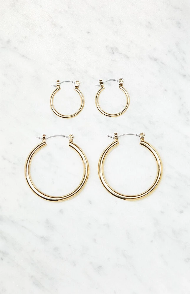 2 Pack Hoop Earrings