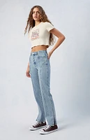 PacSun Light Indigo Seamed Dad Jeans