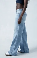 PacSun Eco Light Indigo Butt Slit Low Rise Baggy Jeans