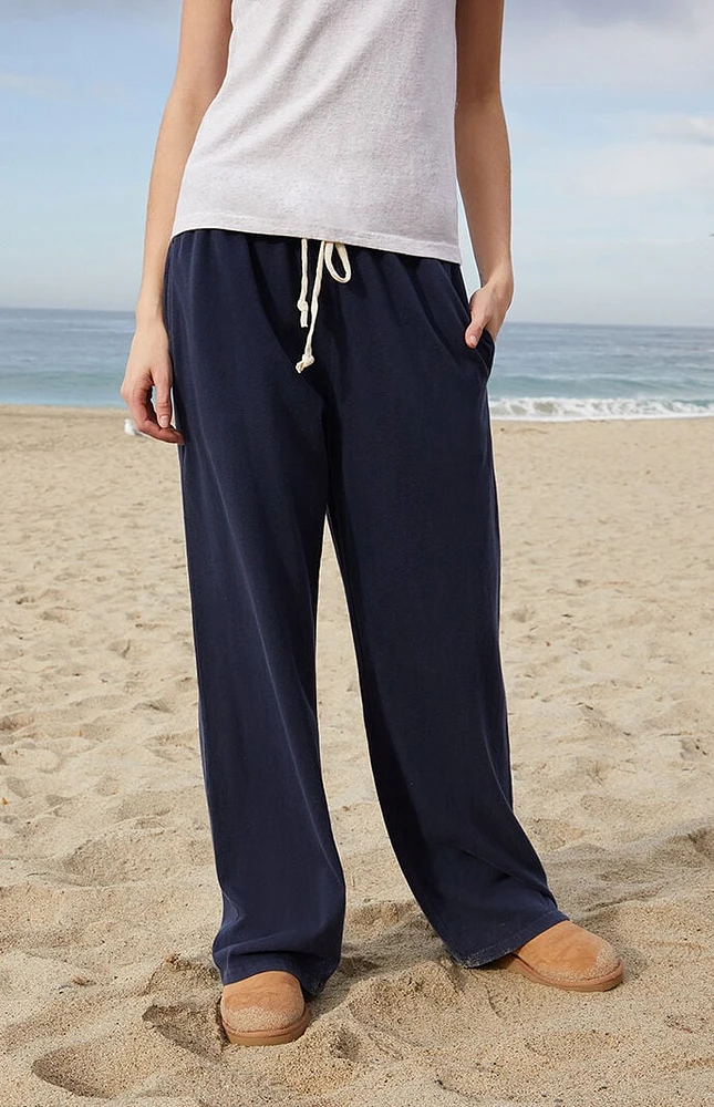 John Galt Navy Anastasia Tie Baggy Sweatpants