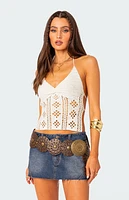 Edikted Jada Open Back Crochet Top