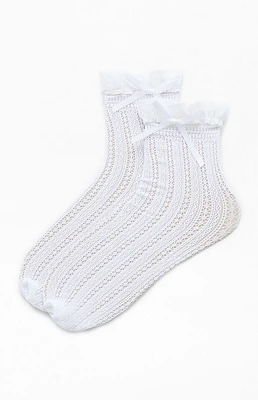 PacSun White Lace Bow Socks