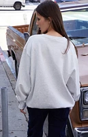 John Galt Light Heather Grey Erica Crew Neck Oversized Sweatshirt