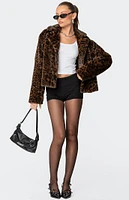 Edikted Lady Leopard Faux Fur Jacket