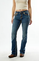 True Religion Becca Mid Rise Flap Super Bootcut Jeans