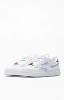 Reebok Women's White Red Navy Club C Revenge Sneakers