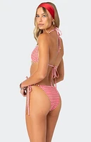 Edikted Zora Striped Triangle Bikini Top