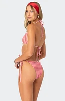 Edikted Zora Striped Triangle Bikini Top