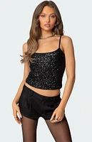 Edikted Celene Sequin Tank Top