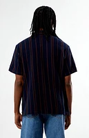 Brixton Bunker Striped Waffle Knit Camp Shirt