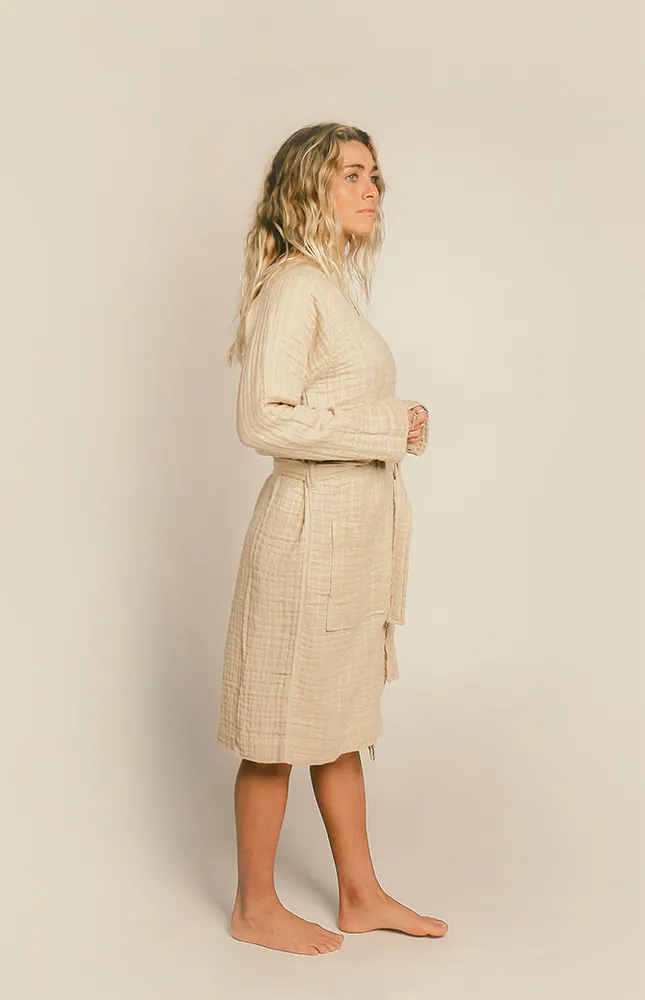 Organic Sand Gauzy Robe