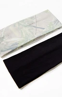 LA Hearts 2 Pack Camo & Black Soft Headbands