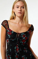 Daisy Street Floral Mesh Mini Dress