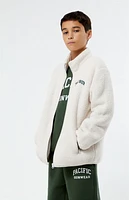 Pacsun Kids Taupe Sherpa Full Zip Shacket