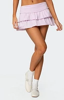 Edikted Lexie Ruffle Striped Mini Skirt