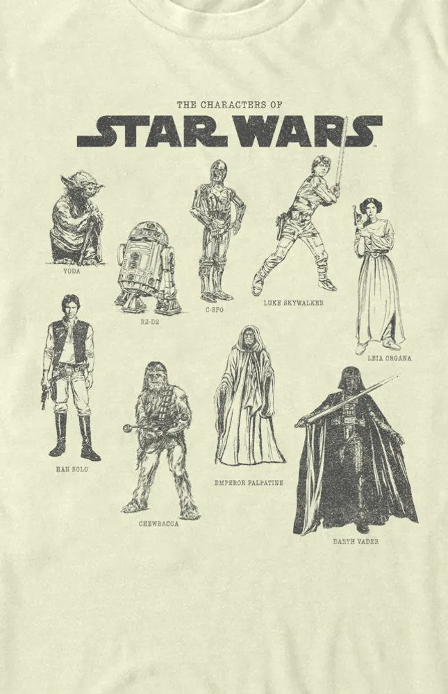 Star Wars Character Chart T-Shirt