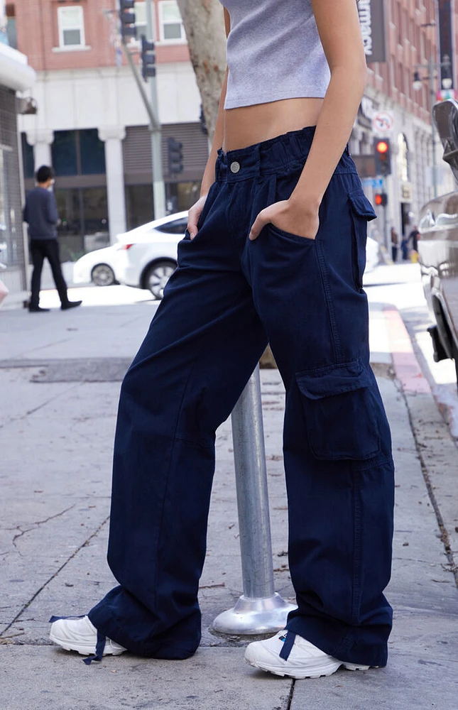 Navy Kimmy Low Rise Cargo Pants