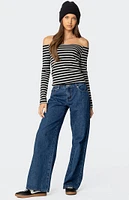 Edikted Nelligan Striped Off Shoulder Top