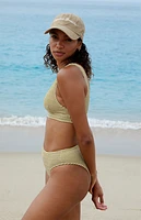 Rhythm Cove Stripe Scrunch Triangle Bikini Top