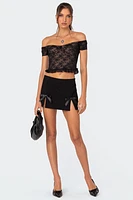 Edikted Addie Off Shoulder Lace Top
