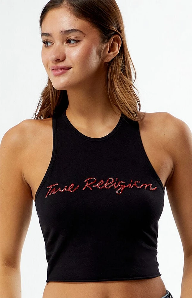 True Religion Crystal Cropped Tank Top